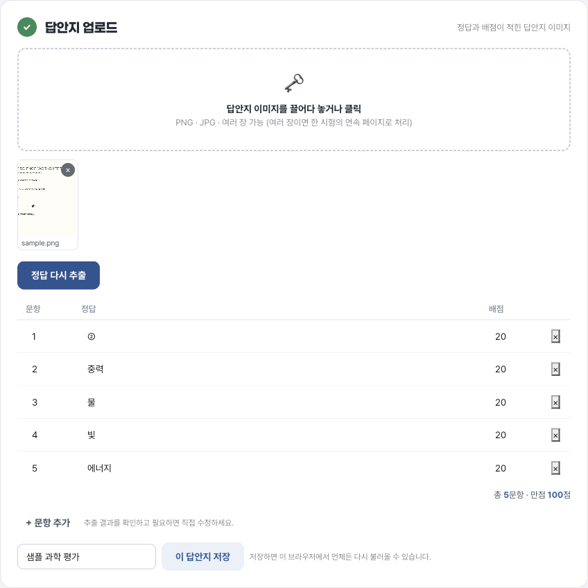AI grading preview